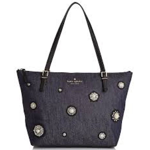Kate Spade Navy Embellished Tote Bag - Picture 3 of 16